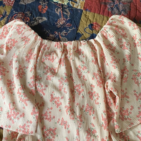 LOFT Pink Floral Puff Sleeve Blouse - Picture 3 of 4